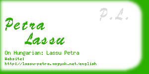 petra lassu business card